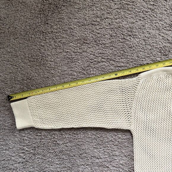 Old Navy Women Sweater PM Beige Boat-Neck Open-Stitch Long Sleeve #664082 NWT - Picture 9 of 10